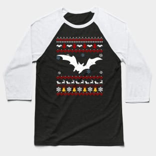 Halloween Bat Ugly Christmas Baseball T-Shirt